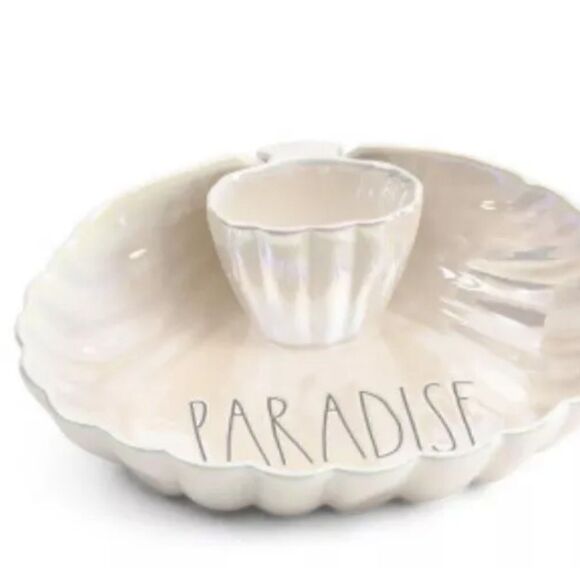 Rae Dunn ceramic luster paradise shrimp & dip bowl New in Box - Picture 5 of 5
